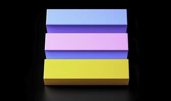 Colorful Minimalist Blocks Stacked on a Black Surface for Creative Design, Art, or Background Use in Various Projects and Presentations photo