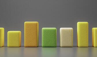 Colorful Abstract Blocks on a Gray Surface Representing Growth and Progress in Business and Education Settings for Creative Projects photo