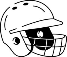 A hand drawn icon of baseball helmet vector