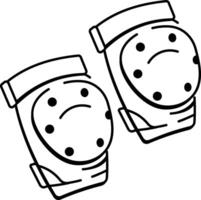 Sketchy style icon showing a pair of knee pads vector