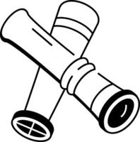 A sketchy style icon of crossed relay baton vector