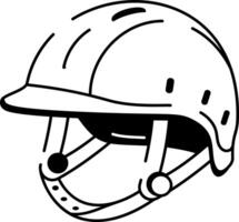 A riding helmet in hand drawn style icon vector