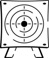 Shooting target with concentric rings hand drawn icon vector