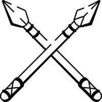 A sketchy style icon of javelin vector