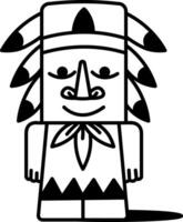 Traditional totem carving icon in hand draw style vector