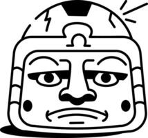 Olmec stone icon in hand drawn style vector