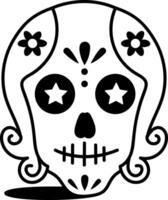 A hand drawn style icon of a sugar skull vector