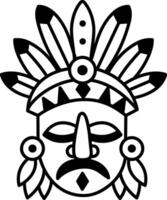 A hand drawn icon of a native mas vector