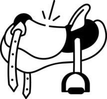 A hand drawn icon of a riding saddle vector