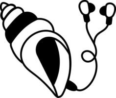 A hand drawn icon of a conch shell vector