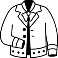 A doodle style icon of a charro jacket vector