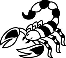 A hand drawn style icon of a scorpion vector