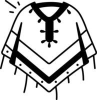 A doodle style icon of a traditional poncho vector