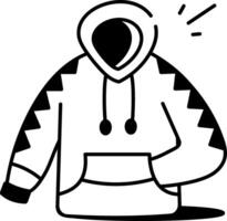 A hand drawn style icon of mexican hoodie vector