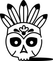 A doodle style icon of a traditional mask vector