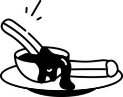 A doodle style icon of churros with sauce vector