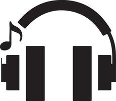 Headphone icon for illustration.Headphone sign and symbol black color. Design element suitable for website, print design or app. vector