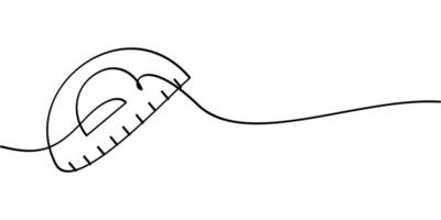 continuous line drawing of protractor symbol. abstract line art illustration vector