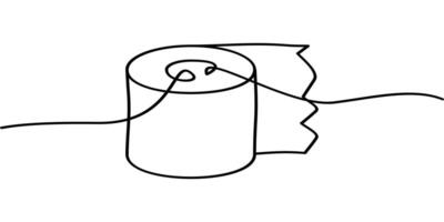 continuous line drawing of toilet tissue symbol. abstract line art illustration. perfect for your design project vector