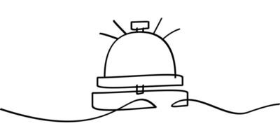 continuous line drawing of hotel bell symbol. abstract line art illustration vector