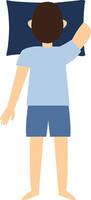 Man Sleeping Position Illustration with Flat Design. vector
