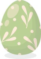 Green Easter Egg with Simple Design vector