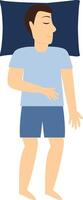 Man Sleeping Position Illustration Isolated on White Background vector