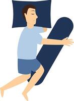 Man Sleeping Position Illustration Isolated on White Background. vector