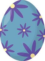 Easter Egg with Floral Pattern Design vector