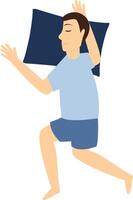 Man Sleeping Position Illustration in Flat Design vector