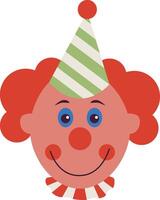 Funny Clown Mask Clipart in Flat Design vector