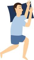 Man Sleeping Position Illustration in Flat Design. vector
