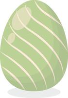 Green Easter Egg in Simple Design. vector