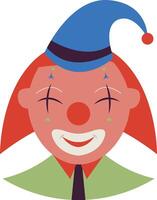 Funny Clown Mask Clipart on White Background. vector