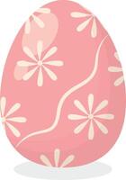 Pink Easter Egg with Flower Pattern Style vector
