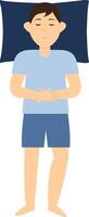 Man Sleeping Position Illustration with Flat Design vector