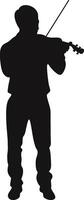 Silhouette of Man Jazz Playing Viola. vector