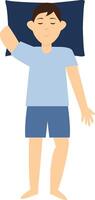 Man Sleeping Position Illustration on White Background vector