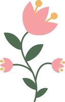 Pink Flower Illustration in Flat Shape vector
