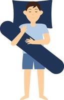 Man Sleeping Position Illustration with Simple Design. vector