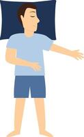 Man Sleeping Position Illustration in Simple Design vector