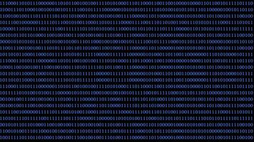Vibrant digital backdrop showcasing an intricate pattern of binary code in shades of blue, evoking themes of technology and data processing in a modern context. video