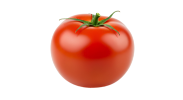 Organic tomato with vibrant red color and green stems isolated on transparent background for cooking ingredients and healthy meals png