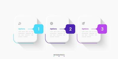 Infographic label design template with icons and 3 options. Can be used for process, presentations, workflow layout, flowchart, info graph vector