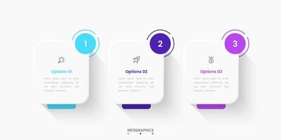 Infographic label design template with icons and 3 options or steps. Can be used for process diagram, presentations, workflow layout, flowchart, info graph. vector