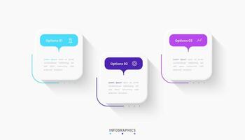 Infographic label design template with icons and 3 options or steps. Can be used for process diagram, presentations, workflow layout, banner, info graph vector
