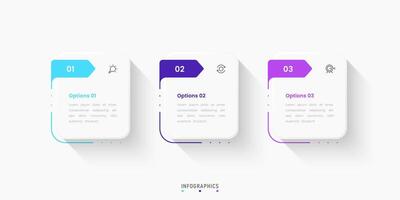 Infographic label design template with icons and 3 options or steps. Can be used for process diagram, presentations, workflow, banner, info graph vector
