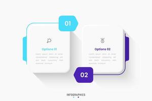 Infographic label design template with icons and 2 options or steps. Can be used for process diagram, presentations, workflow layout, flowchart, info graph. vector