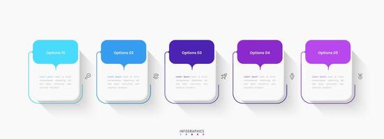 Infographic label design template with icons and 5 options or steps. Can be used for process, presentations, workflow layout, flowchart, info graph. vector