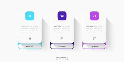 Infographic label design template with icons and 3 options or steps. Can be used for process, presentations, workflow layout, flowchart, info graph vector
